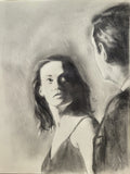 Sometimes when it rains: Original pencil and charcoal drawing on paper