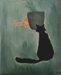 Cats at play:  Original oil on canvas painting