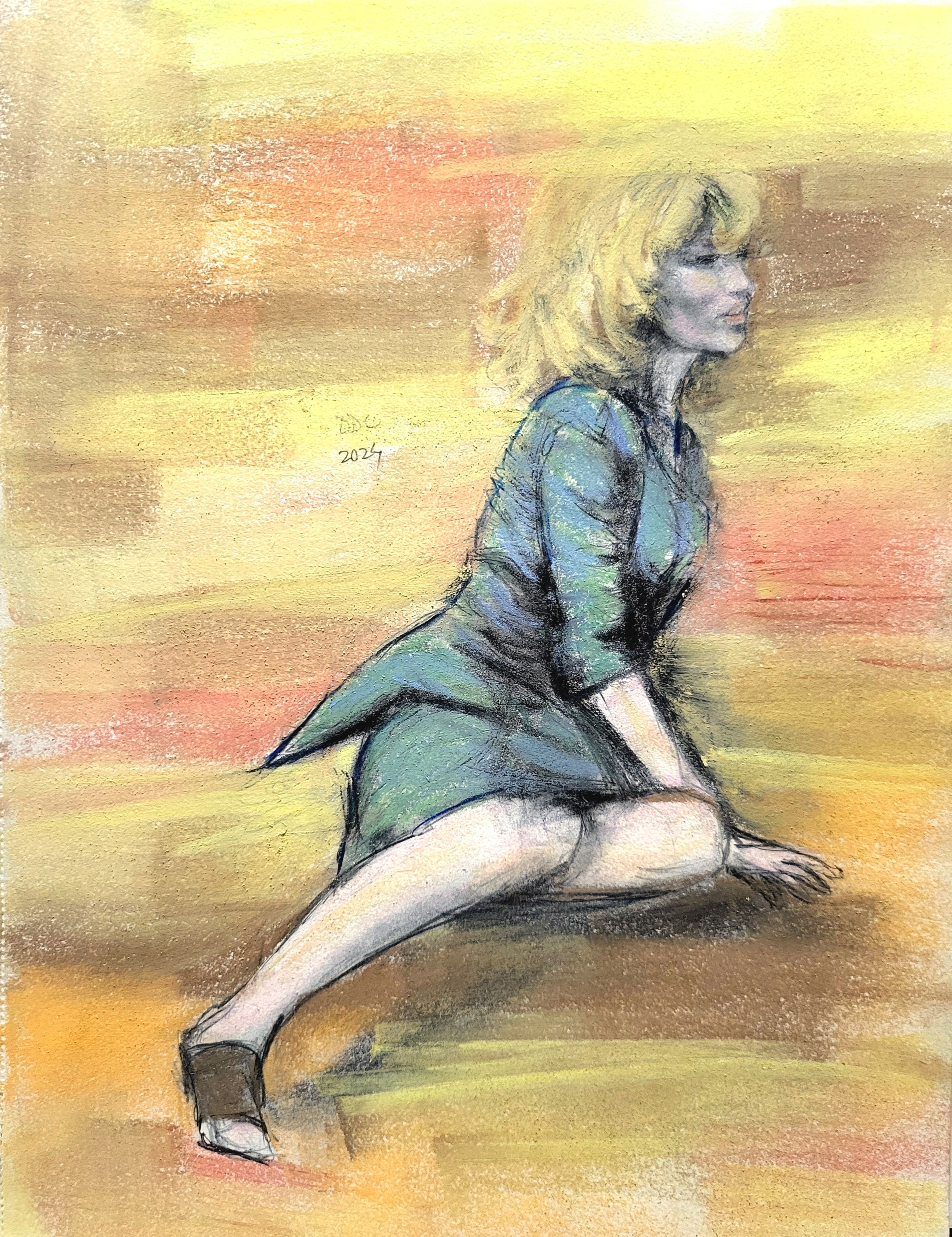 Whirlwind: Original pencil and chalk drawing