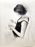 The Letter: pencil and charcoal drawing on paper