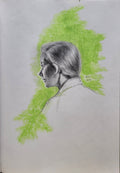 Hope: original pencil and oil pastels drawing on paper