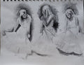 Trio: Original pencil drawing on paper