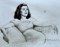 At Leisure: Original pencil and charcoal drawing on paper