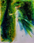 The Garden: Original oil pastels drawing on paper