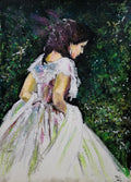 A walk: oil pastels drawing on paper
