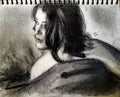 The morning: Original pencil and charcoal drawing on paper