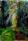 Forrest meadow: Original oil pastels drawing on paper