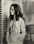 Rendition of Ali MacGraw in "The Getaway": Pencil and charcoal drawing on paper